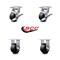 Service Caster 4 Inch Glass Filled Nylon Caster Set with Roller Bearings 2 Brakes 2 Rigid SCC SCC-30CS420-GFNR-TLB-2-R-2 - alternate 7